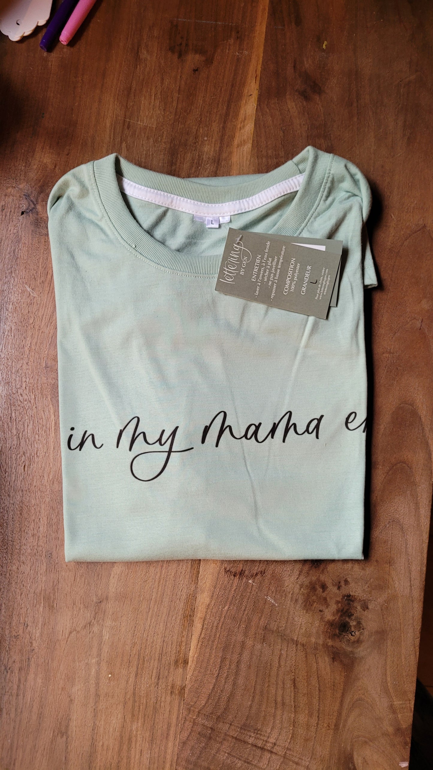 T-shirt large (sauge), in my mama era