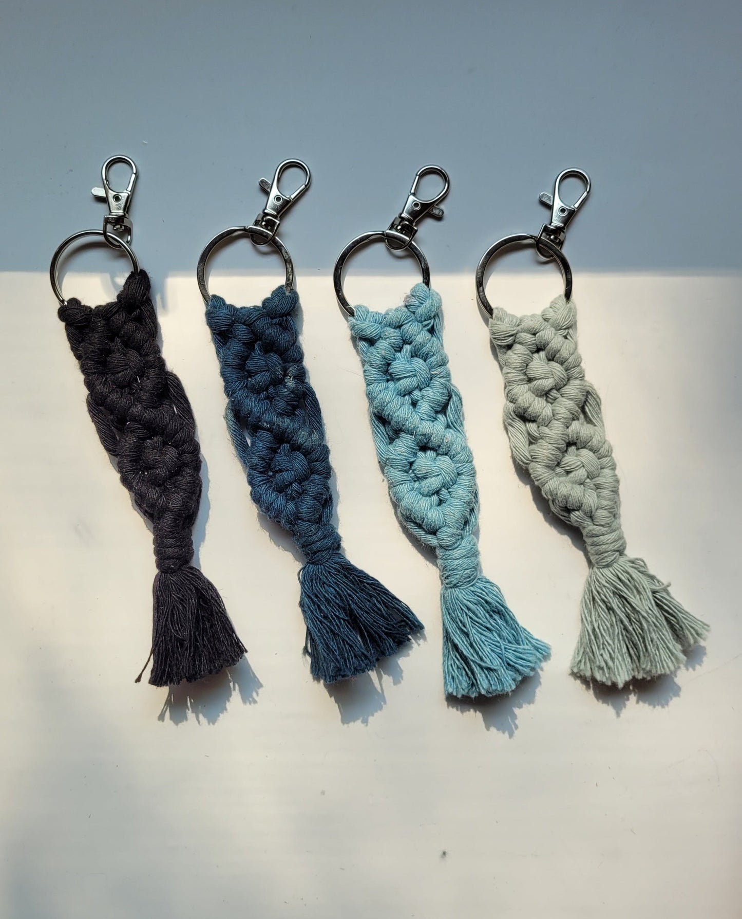 Porte-clés en macramé, 4 modèles différents