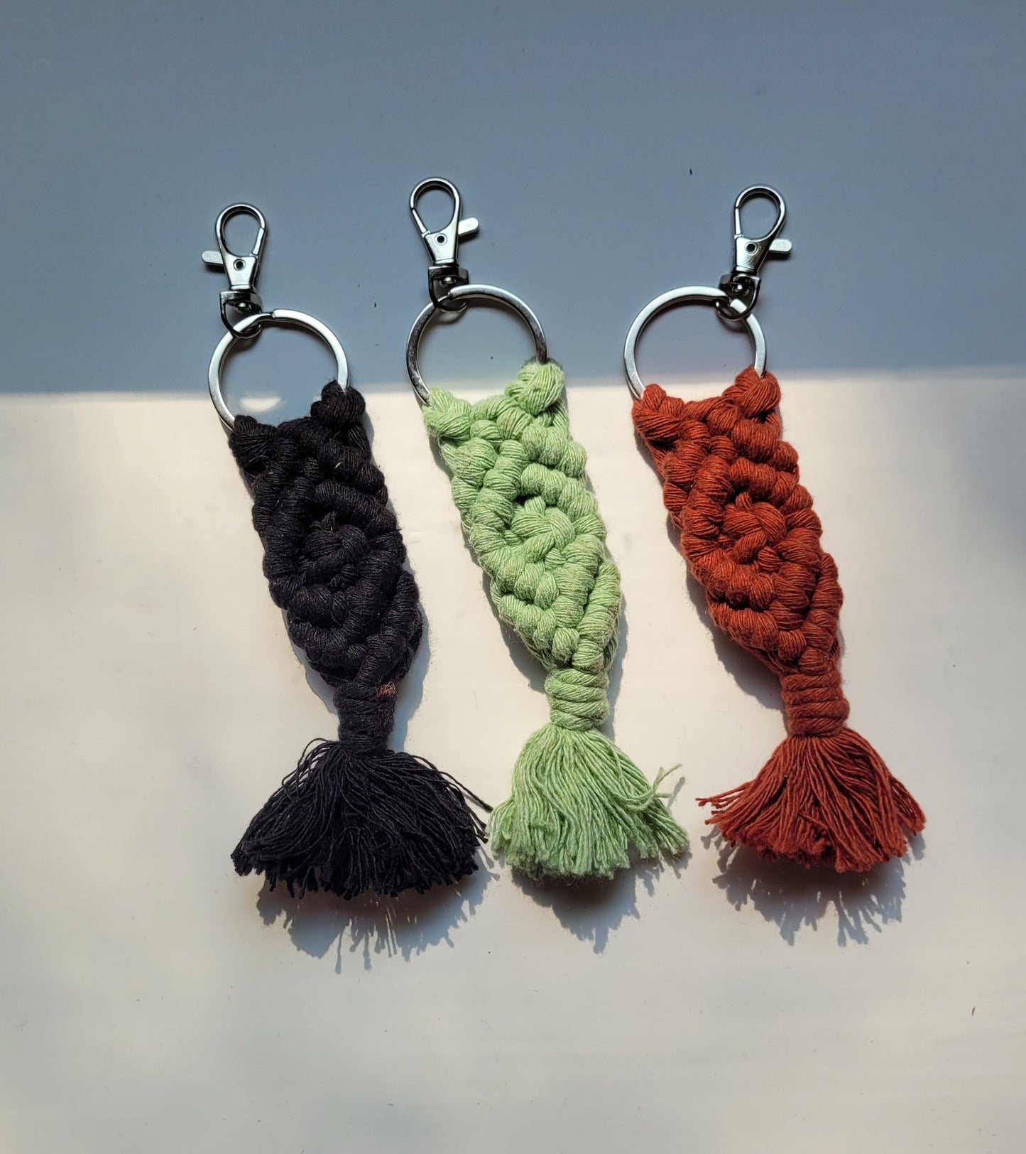 Porte-clés en macramé, 4 modèles différents