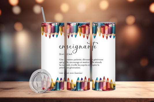 Crayons de couleur, définition enseignant-e ou éducateur-trice avec nom